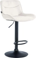 Barhocker Vonore Samt Creme Schwarz