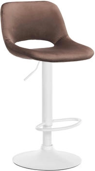 CLP Barhocker Camden Samt wei&szlig; braun (324174)