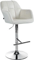 Barhocker Natoma Samt Creme Metall In Chromoptik
