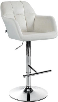 CLP Barhocker Natoma Samt chrom creme (322959)