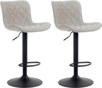 Clp - 2er Set Barhocker Emma Taupe Stoff