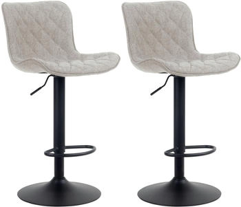 CLP 2er Set Barhocker Emma Stoff taupe (322353)