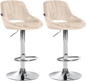 CLP 2er Set Barhocker Milet Samt C creme (324455)