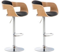 CLP 2er Set Barhocker Kingston Mit Stoffbezug Und Hochwertiger Polsterung I