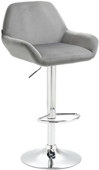 CLP Barhocker Braga Samt chrom grau (320893)