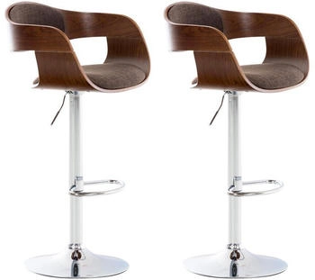 CLP 2er Set Barhocker Kingston Stoff walnuss/braun (315027)