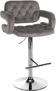 CLP Barhocker Dublin Samt chrom grau (323510)