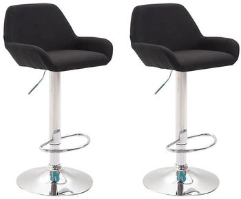 CLP 2er Set Barhocker Braga Stoff chrom schwarz (316065)