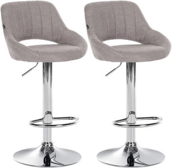 CLP 2er Set Barhocker Milet Stoff C grau (324401)