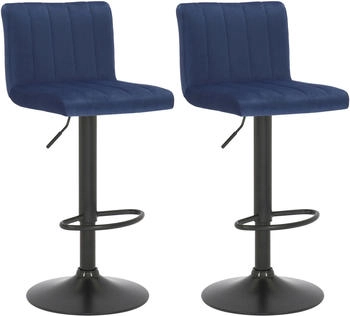 CLP 2er Set Barhocker Jamie Samt blau (323340)