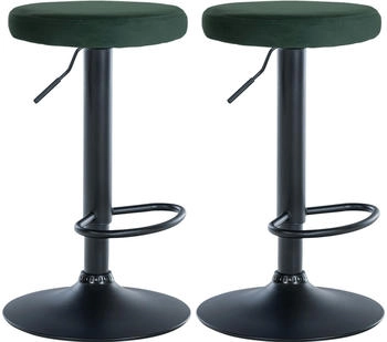 CLP 2er Set Barhocker Ponte Samt schwarz gr&uuml;n (323474)