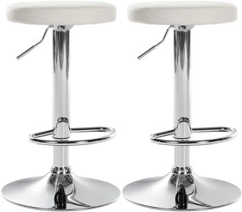 CLP 2er Set Barhocker Ponte chrom wei&szlig; (323491)