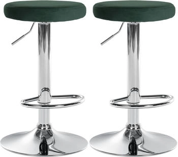 CLP 2er Set Barhocker Ponte Samt chrom gr&uuml;n (323466)