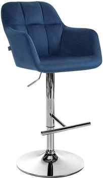 CLP Barhocker Natoma Samt chrom blau (322960)