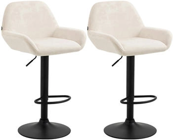 CLP 2er Set Barhocker Braga Samt schwarz creme (323656)