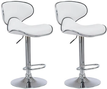 CLP 2er Set Barhocker Las Vegas V2 chrom wei&szlig; (308380)
