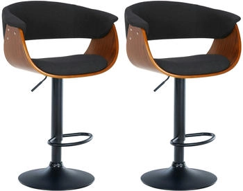 CLP 2er Set Barhocker Vestal Stoff walnuss/schwarz (323453)