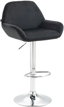 CLP Barhocker Braga Samt chrom schwarz (320896)