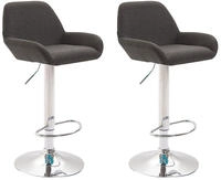 CLP 2er Set Barhocker Braga Mit Stoffbezug I 2 x Barstuhl Mit Lehne Und...