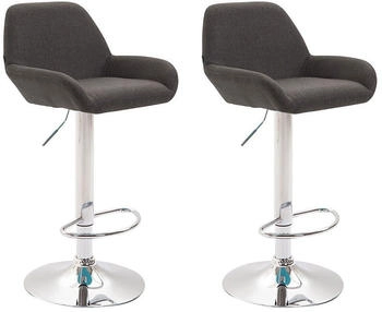 CLP 2er Set Barhocker Braga Stoff chrom dunkelgrau (316063)