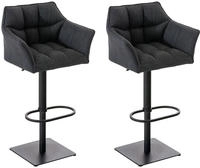 Clp - 2er Set Barhocker Damaso Stoffbezug Schwarz Dunkelgrau