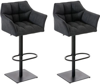 CLP 2er Set Barhocker Damaso Stoff schwarz dunkelgrau (314971)
