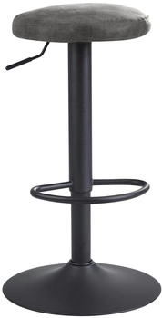 Finebuy Barhocker Wildlederoptik Hocker Stoff/Metall Bistrohocker Rund - grau (FB23310)