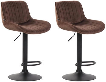 CLP 2er Set Barhocker Lentini Samt schwarz braun (320594)