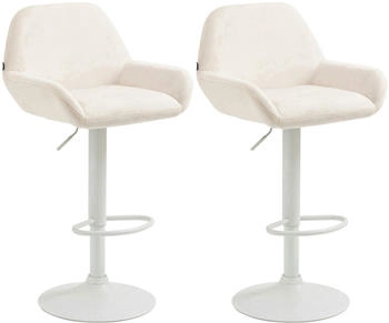 CLP 2er Set Barhocker Braga Samt wei&szlig; creme (323663)