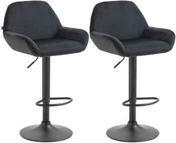 CLP 2er Set Barhocker Braga Samt schwarz schwarz (323660)