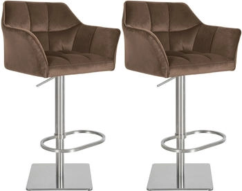 CLP 2er Set Barhocker Damaso E Samt braun (323847)