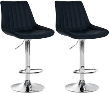 CLP 2er Set Barhocker Toni chrom schwarz (324194)