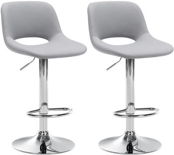 CLP 2er Set Barhocker Camden chrom grau (325123)