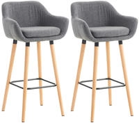 Clp - 2er Set Barhocker Grant Mit Stoffbezug Hellgrau