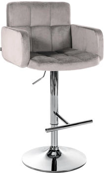 CLP Barhocker Los Angeles Samt chrom grau (323103)