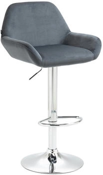 CLP Barhocker Braga Samt chrom dunkelgrau (320891)