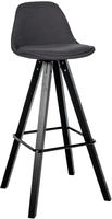 Barhocker Corbin Stoff Square Dunkelgrau Schwarz