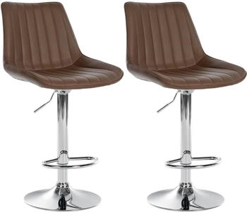 CLP 2er Set Barhocker Toni chrom braun (324192)