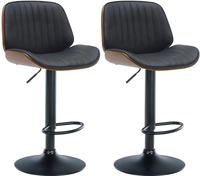 Clp - 2er Set Barhocker Nova Kunstleder Walnuss/schwarz