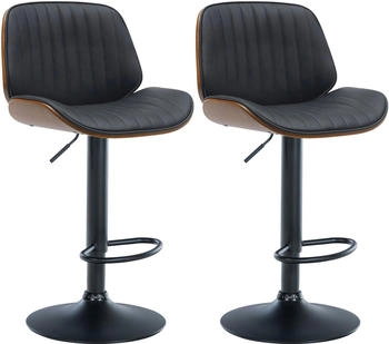 CLP 2er Set Barhocker Nova walnuss/schwarz (324895)
