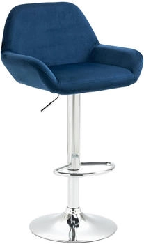 CLP Barhocker Braga Samt chrom blau (320892)