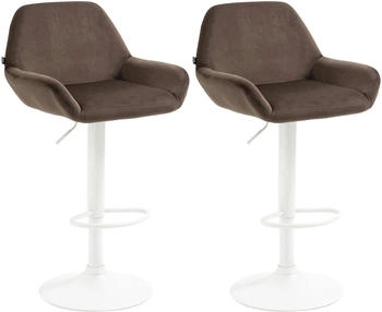 CLP 2er Set Barhocker Braga Samt wei&szlig; braun (323662)