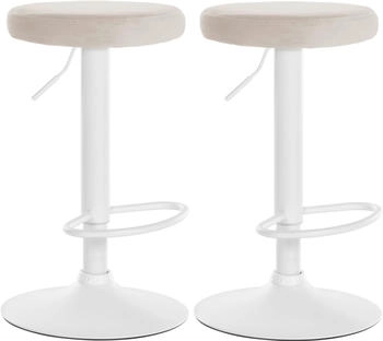 CLP 2er Set Barhocker Ponte Samt wei&szlig; creme (323479)