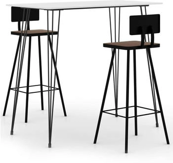 vidaXL 3-tlg Bar-Set Weiß (3057832XL)
