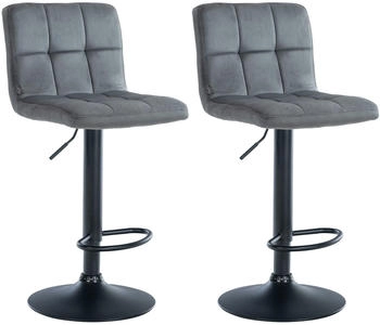 CLP 2er Set Barhocker Peru Samt schwarz dunkelgrau (324926)