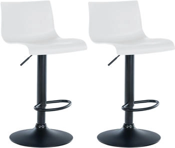 CLP 2er Set Barhocker Branford Kunststoff wei&szlig; (323624)