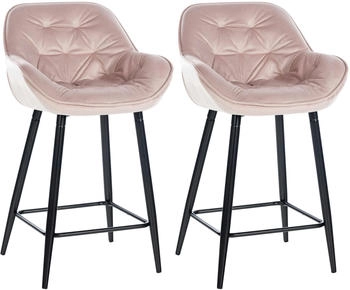 CLP 2er Set Barhocker Gibson 76 Samt pink (322249)