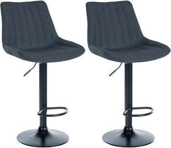 CLP 2er Set Barhocker Toni Stoff schwarz dunkelgrau (324002)