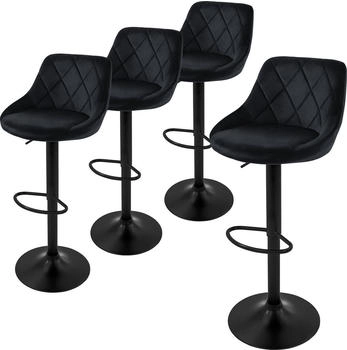 ML-Design Taburete De Bar Höhenverstellbar 62-82 cm, Schwarz