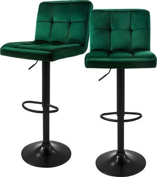 ML-Design Barhocker Set 2 Stück aus Samt, grün